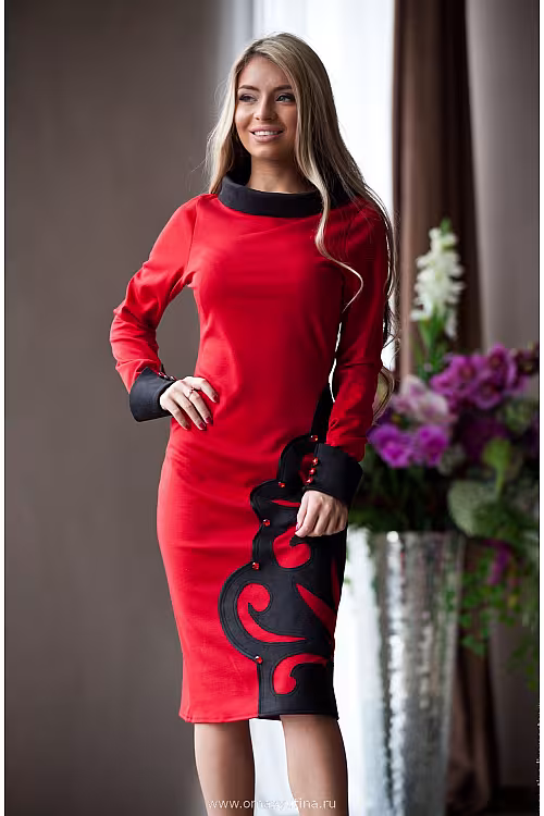 Платье "Художница" red