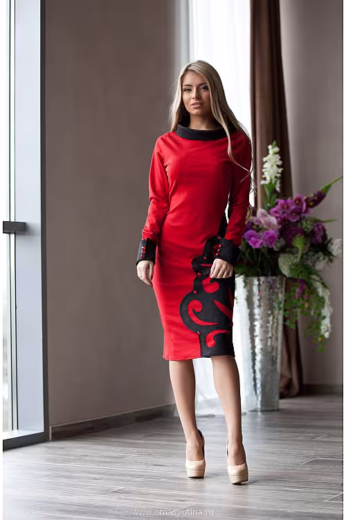 Платье "Художница" red