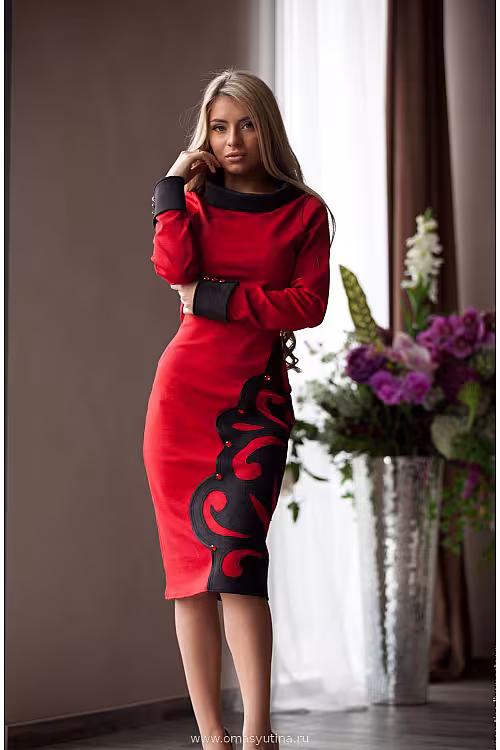 Платье "Художница" red